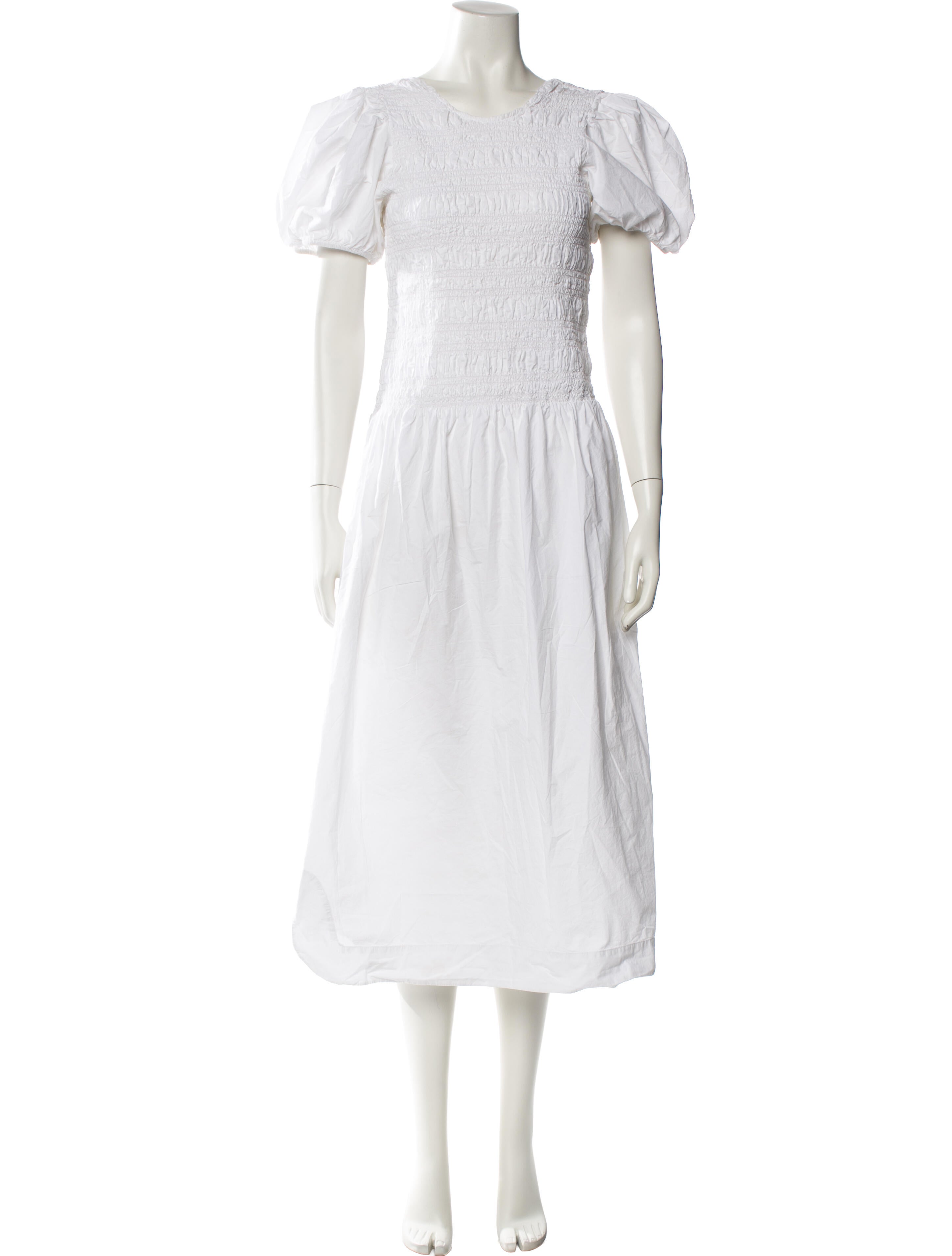 Ganni Crew Neck Midi Length Dress