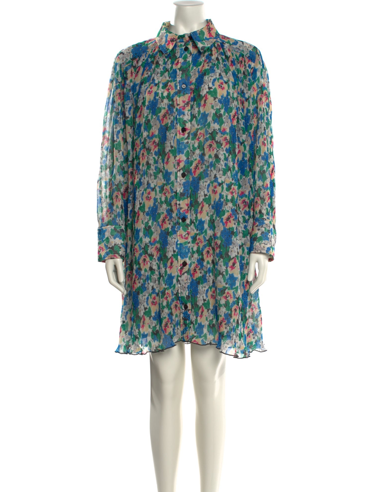 Ganni Floral Print Knee-Length Dress