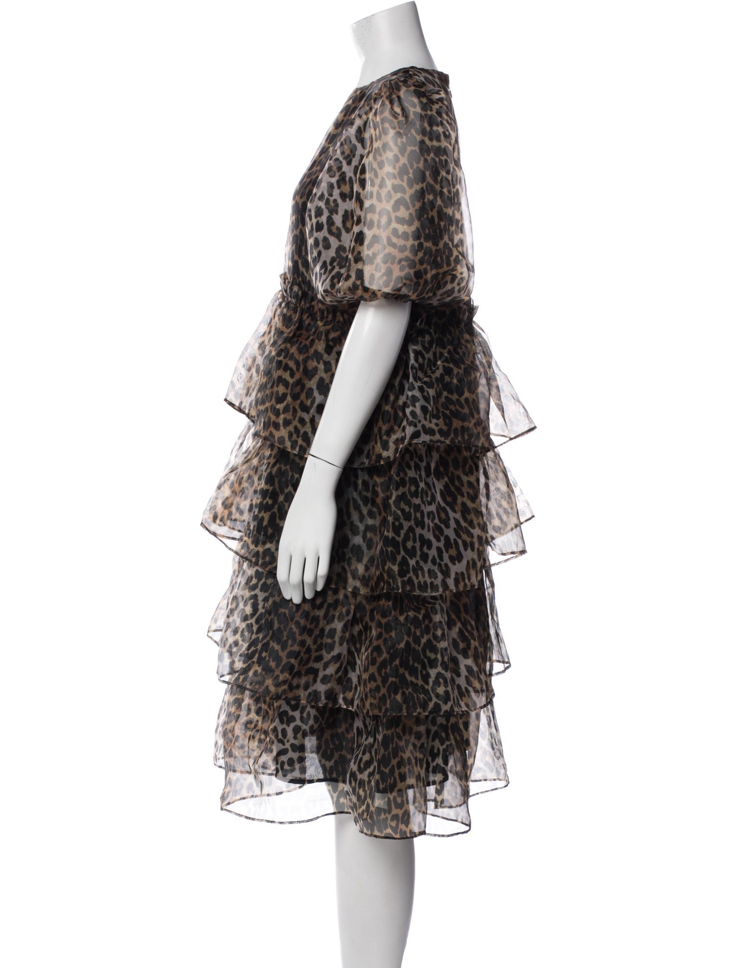 Ganni Animal Print Midi Length Dress