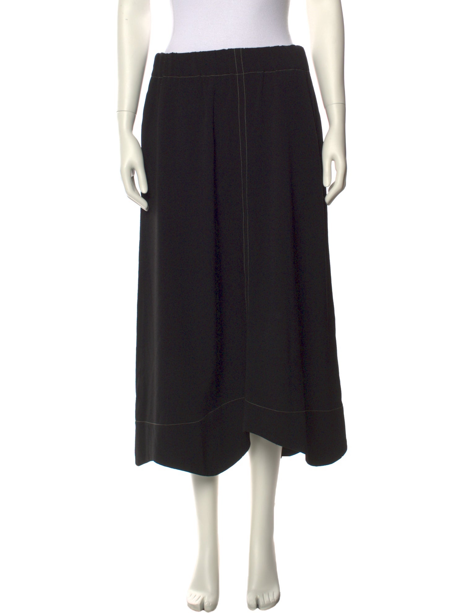 Ganni Embroidered Accent Midi Length Skirt