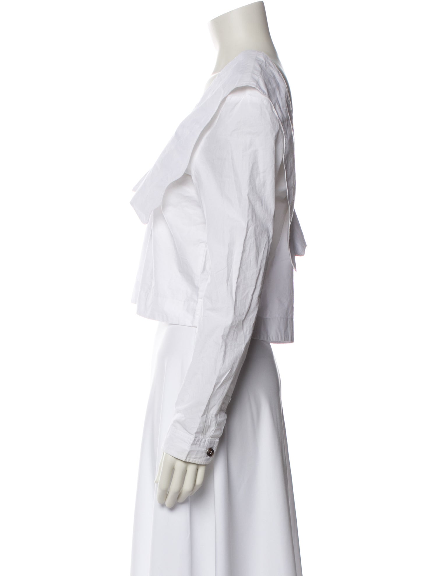 Ganni V-Neck Long Sleeve Crop Top