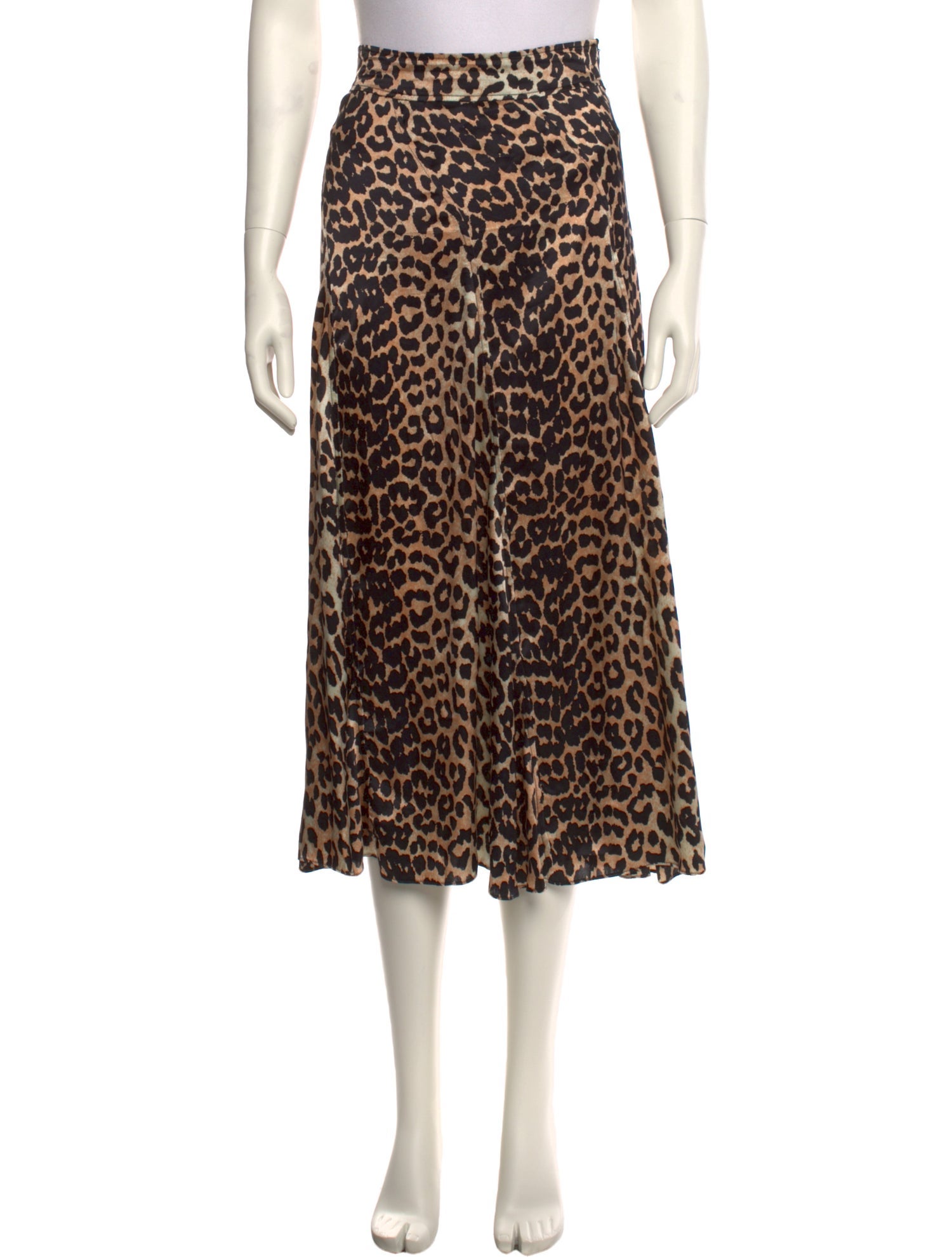 Ganni Silk Midi Length Skirt