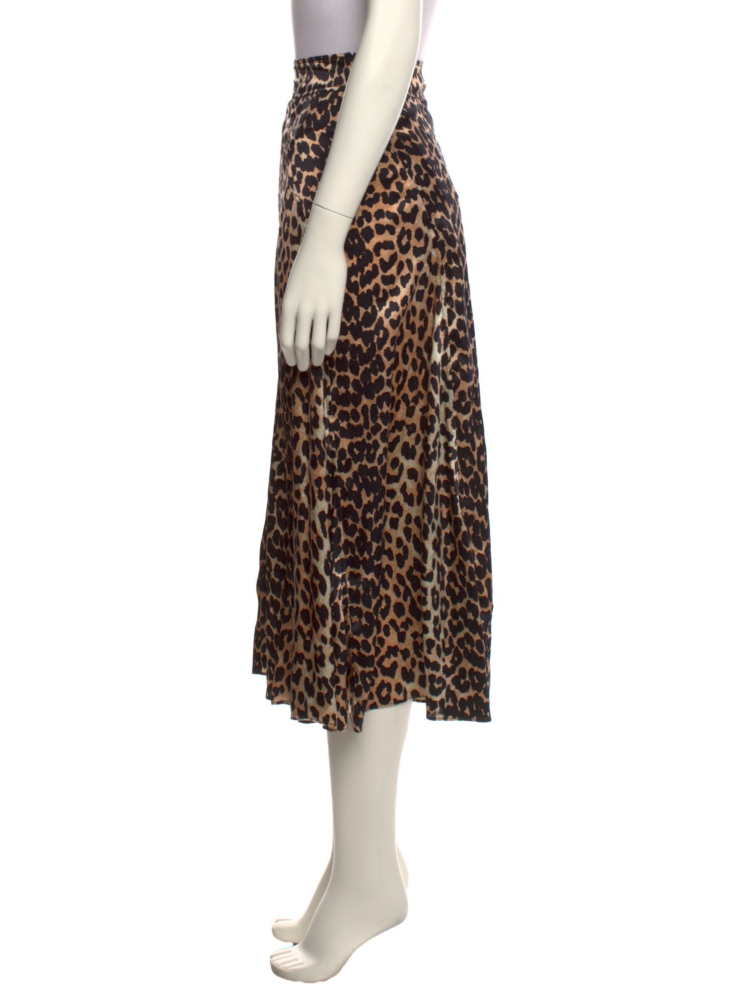 Ganni Silk Midi Length Skirt