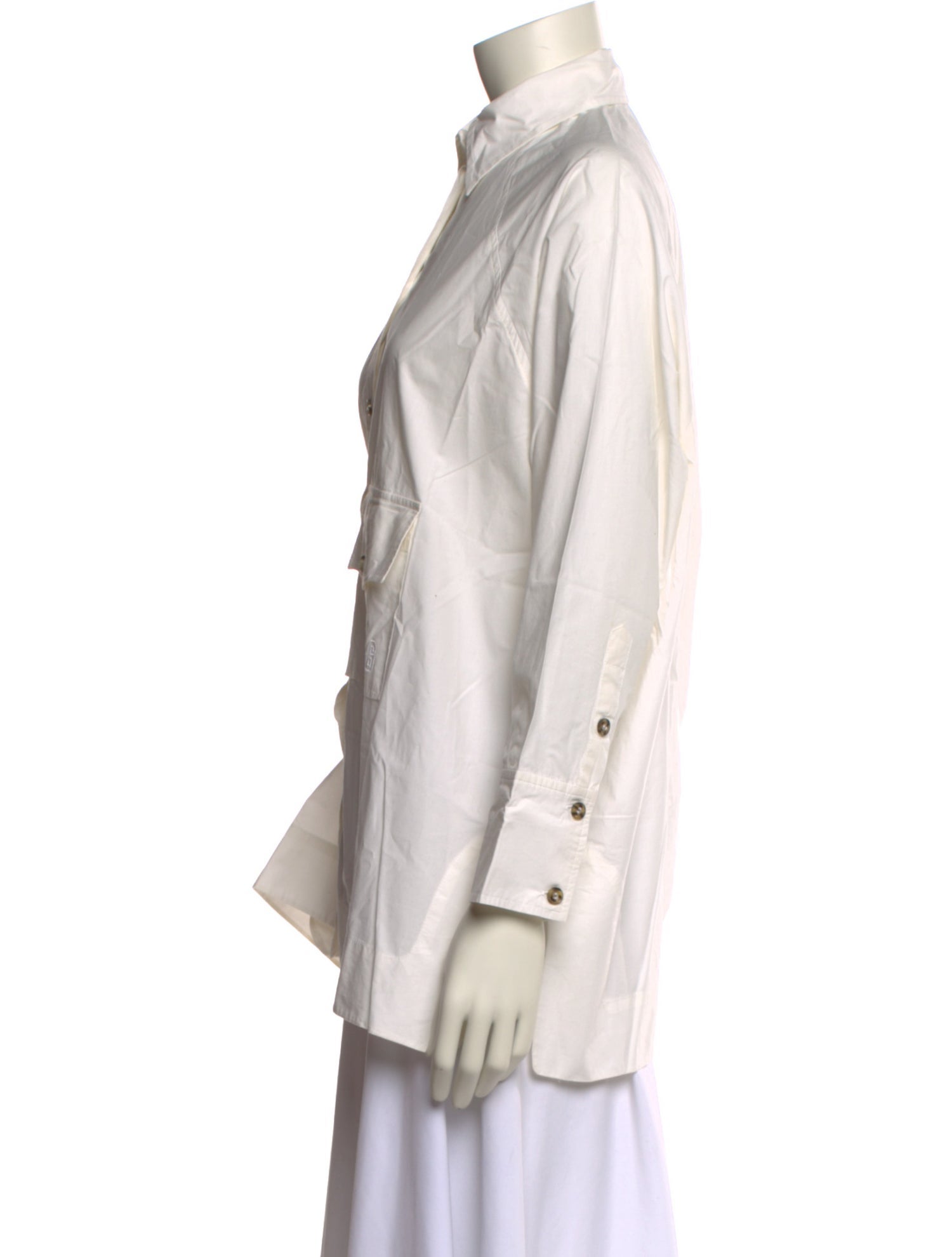 Ganni Long Sleeve Button-Up Top