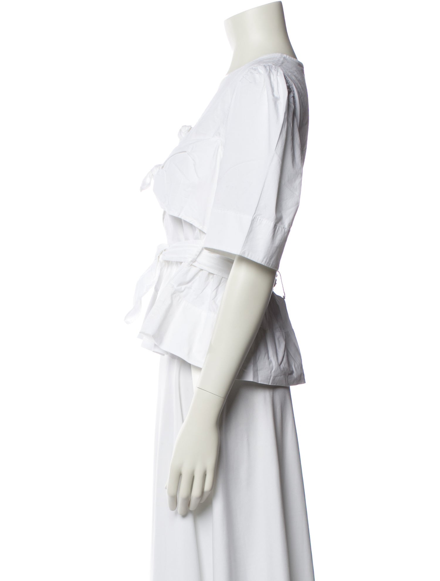 Ganni V-Neck Short Sleeve Crop Top