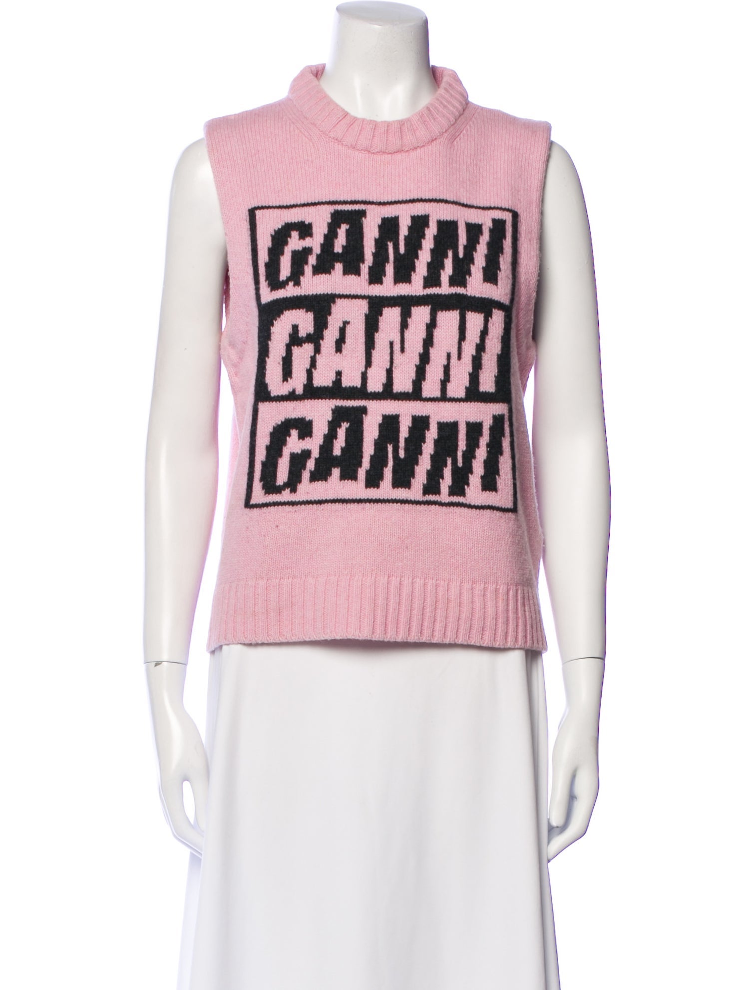 Ganni Printed Crew Neck Sweater