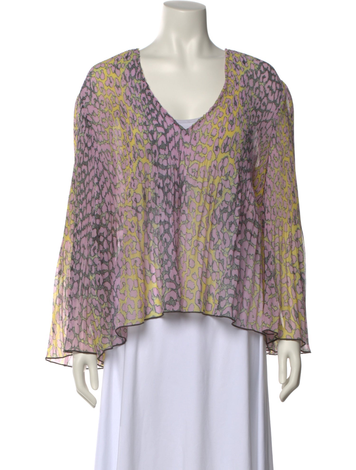 Ganni Printed V-Neck Blouse