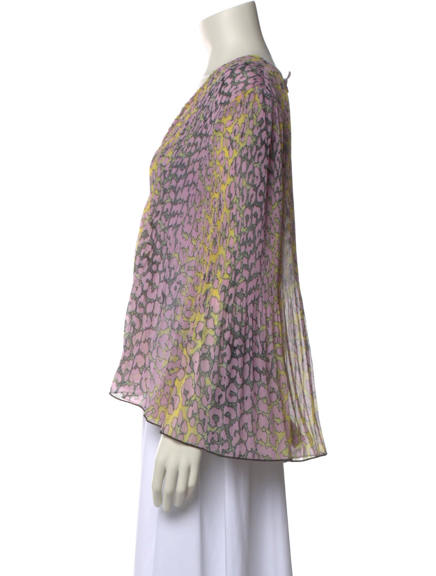 Ganni Printed V-Neck Blouse