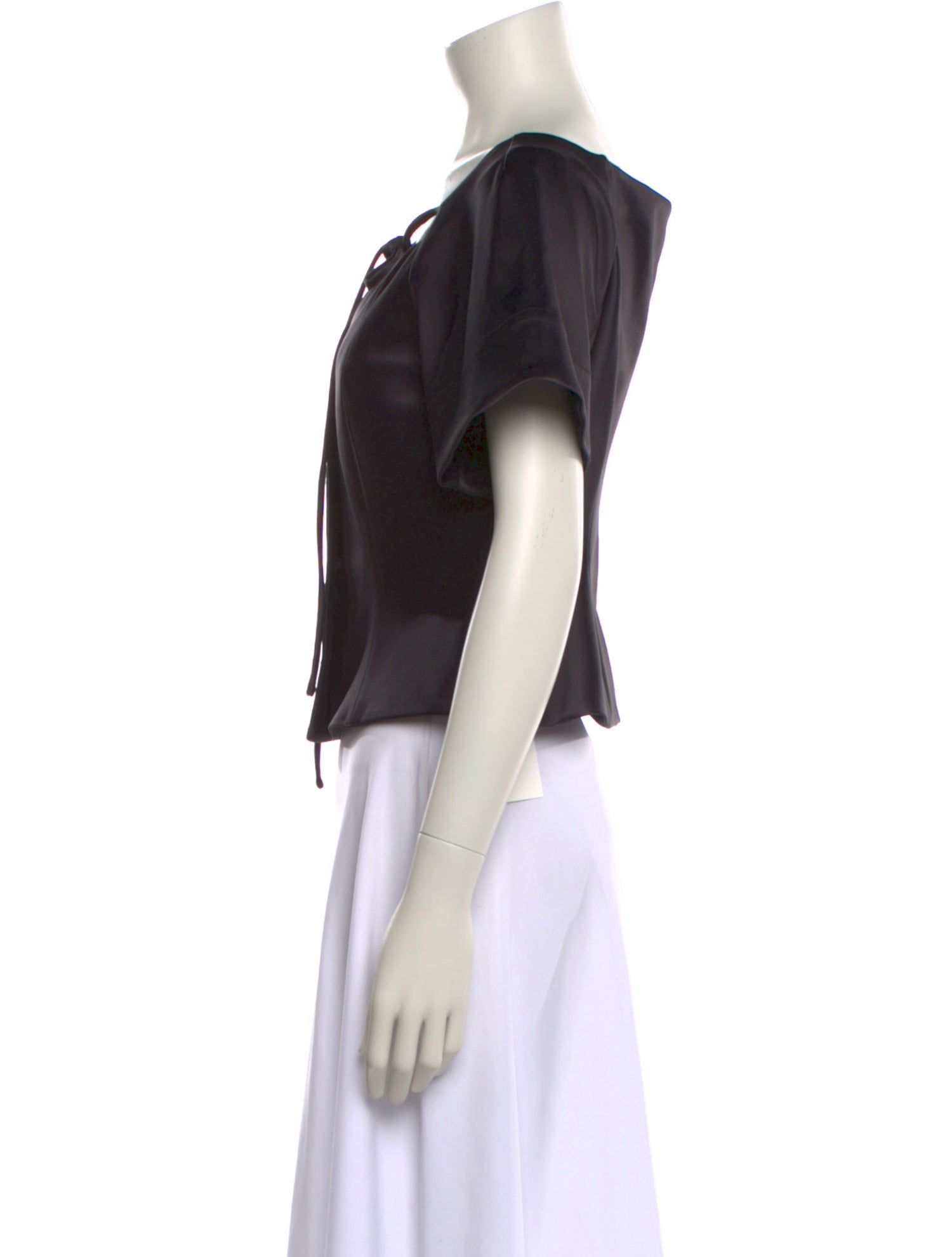 Ganni Satin Off-The-Shoulder Crop Top