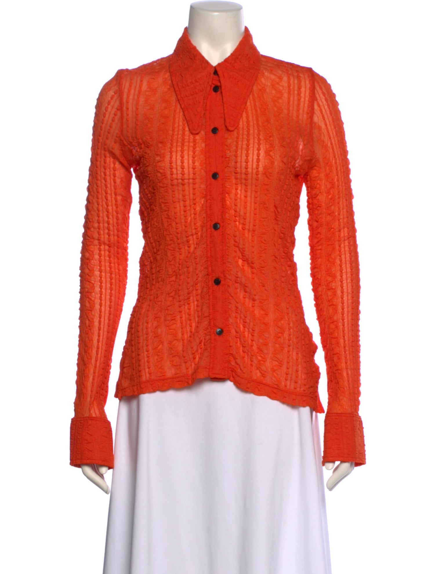 Ganni Long Sleeve Button-Up Top