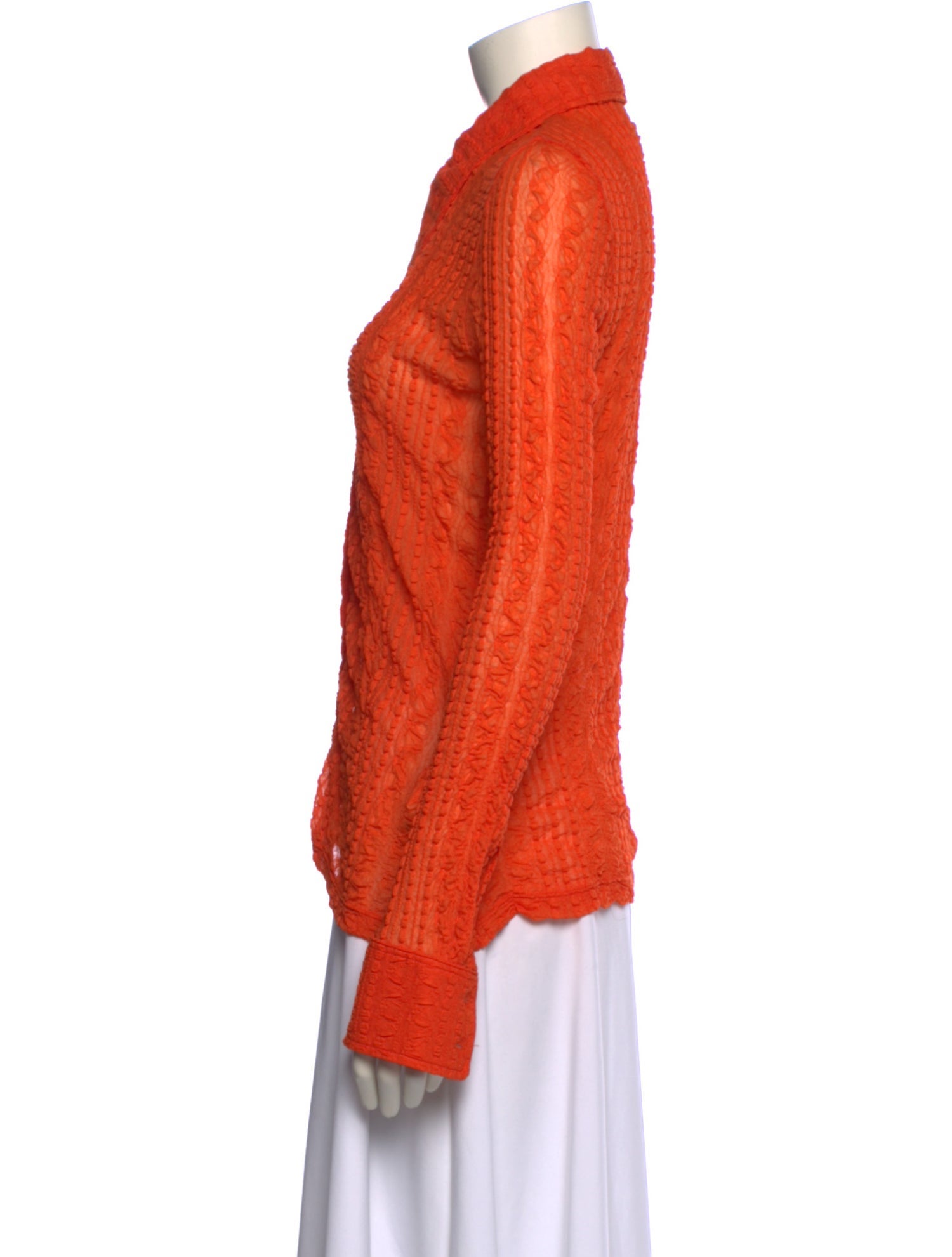 Ganni Long Sleeve Button-Up Top