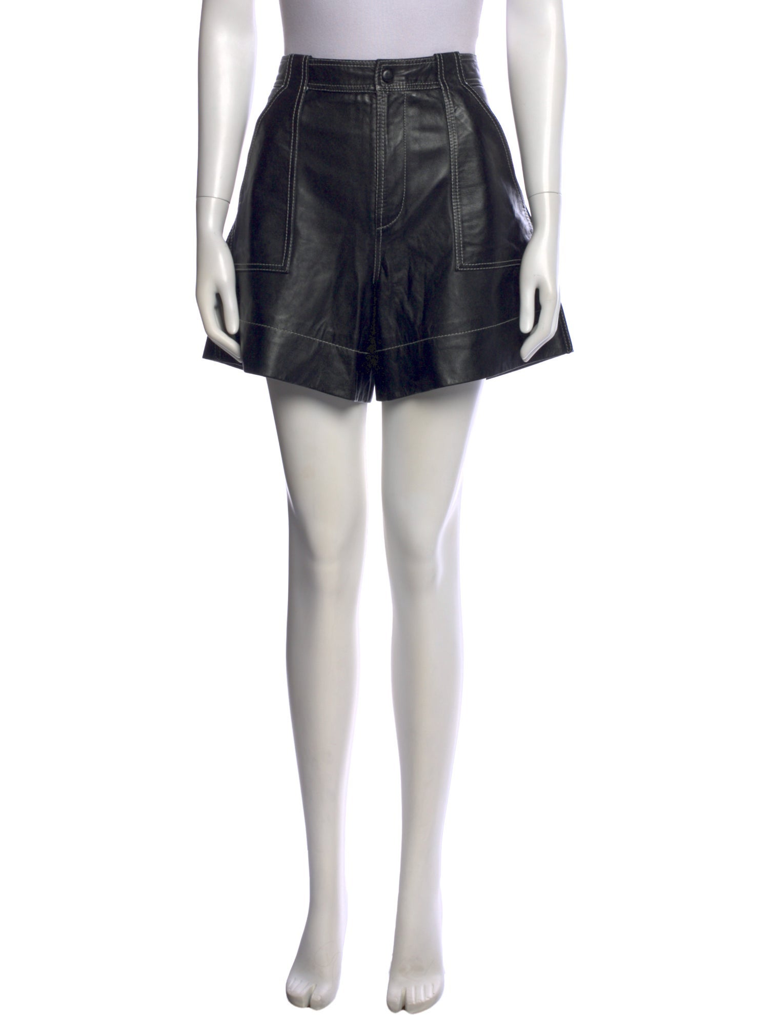 Ganni Leather Mini Shorts