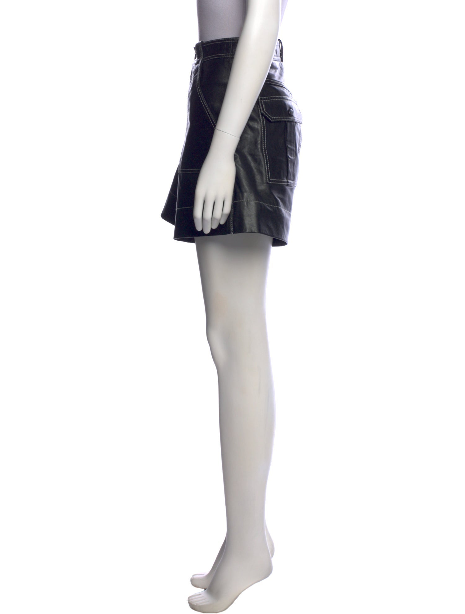 Ganni Leather Mini Shorts