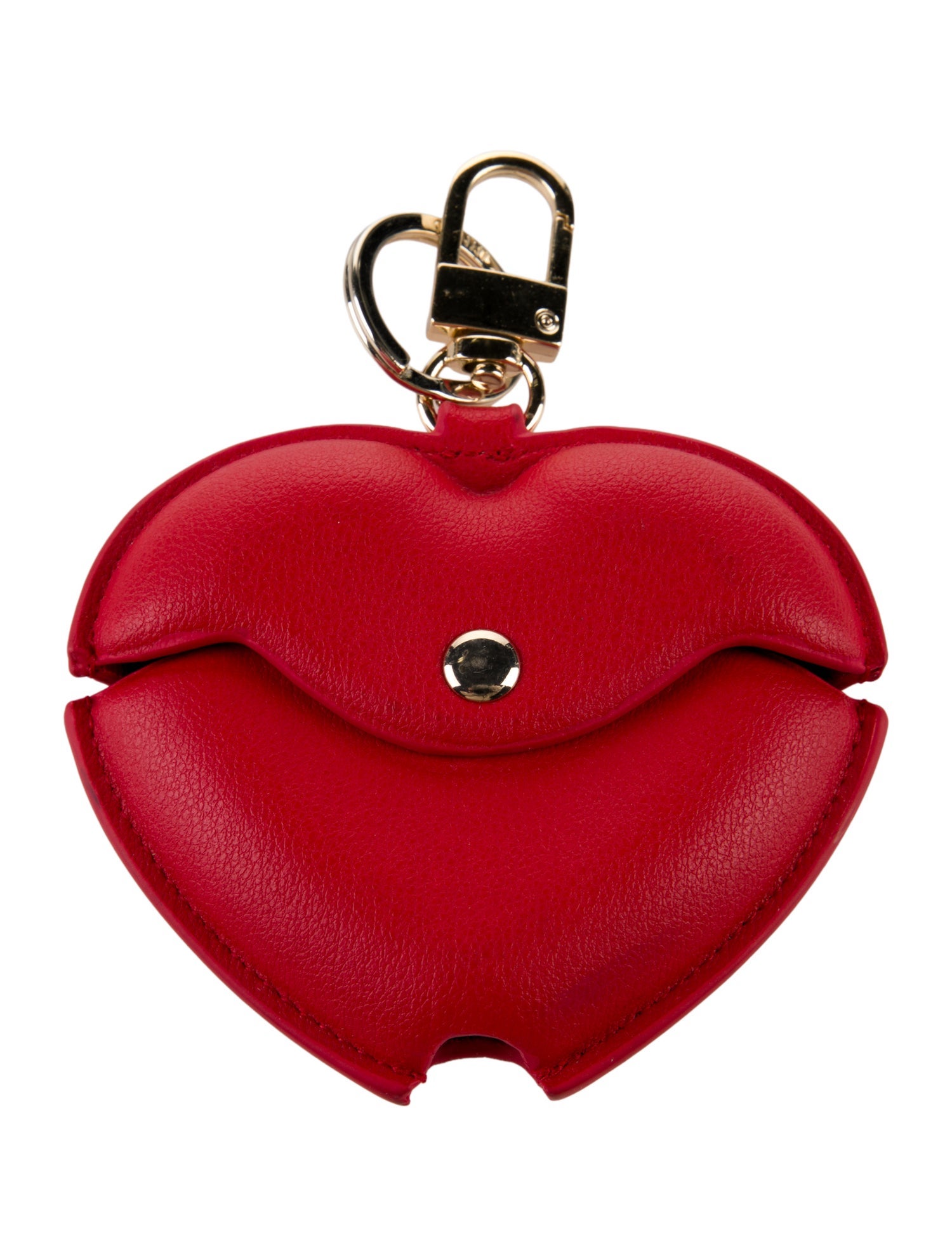 Ganni Leather Heart Keychain
