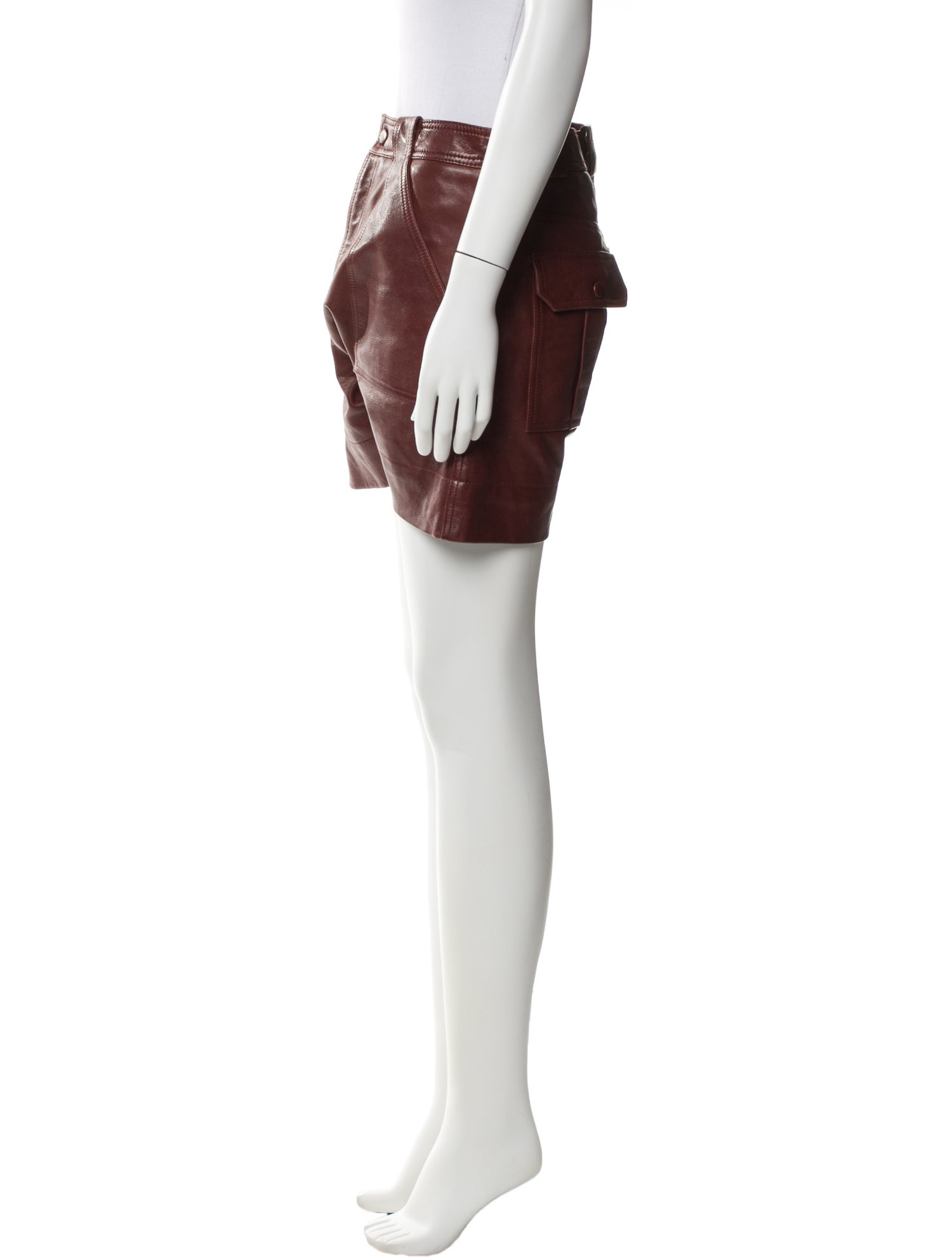 Ganni Lamb Leather Mini Shorts