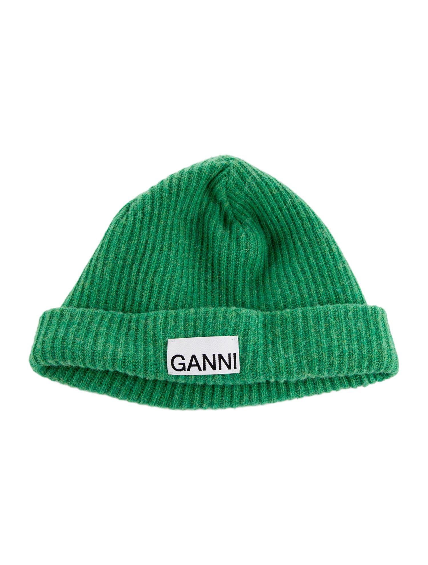 Ganni Rib Knit Wool-Blend Beanie
