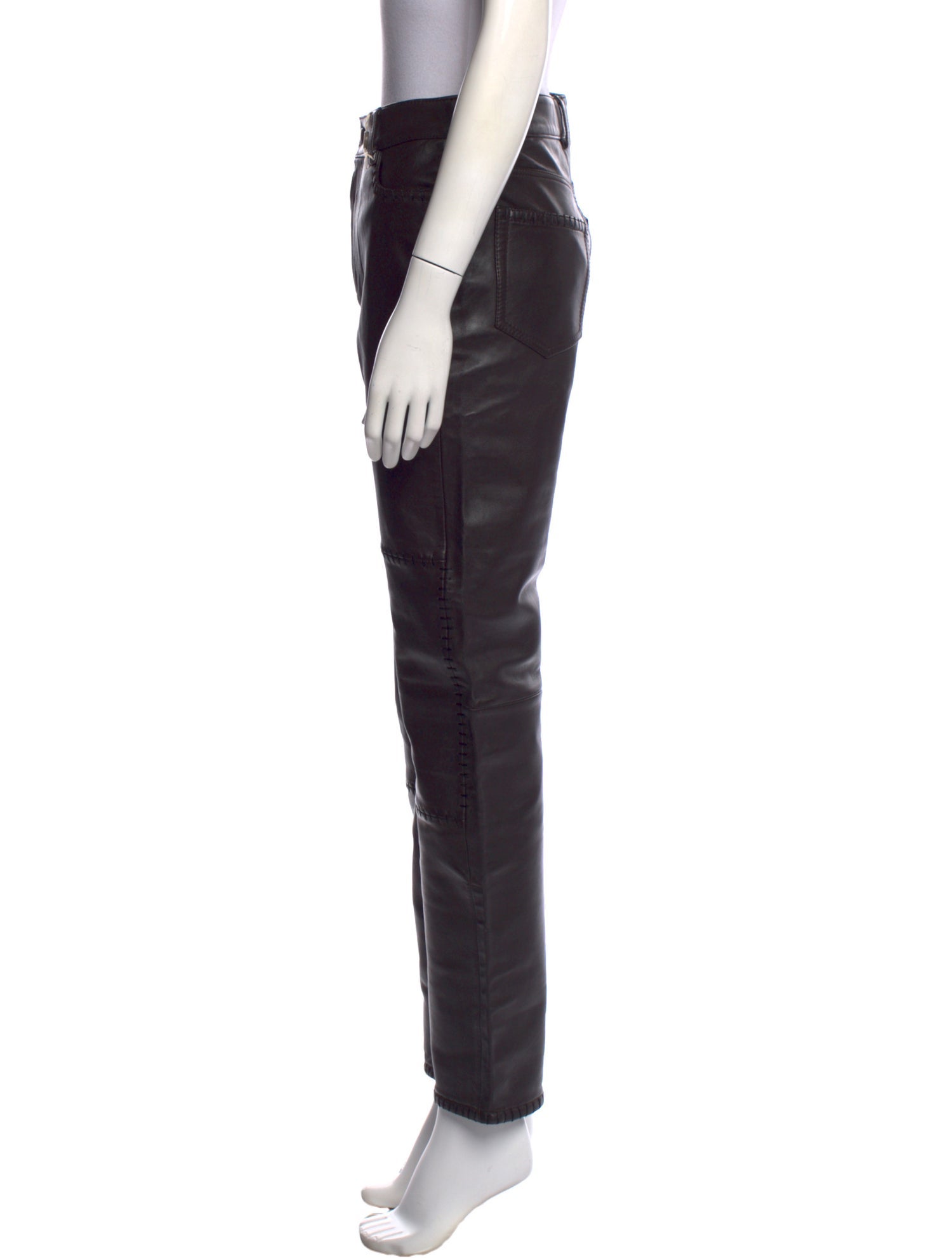 Ganni Lamb Leather Straight Leg Pants