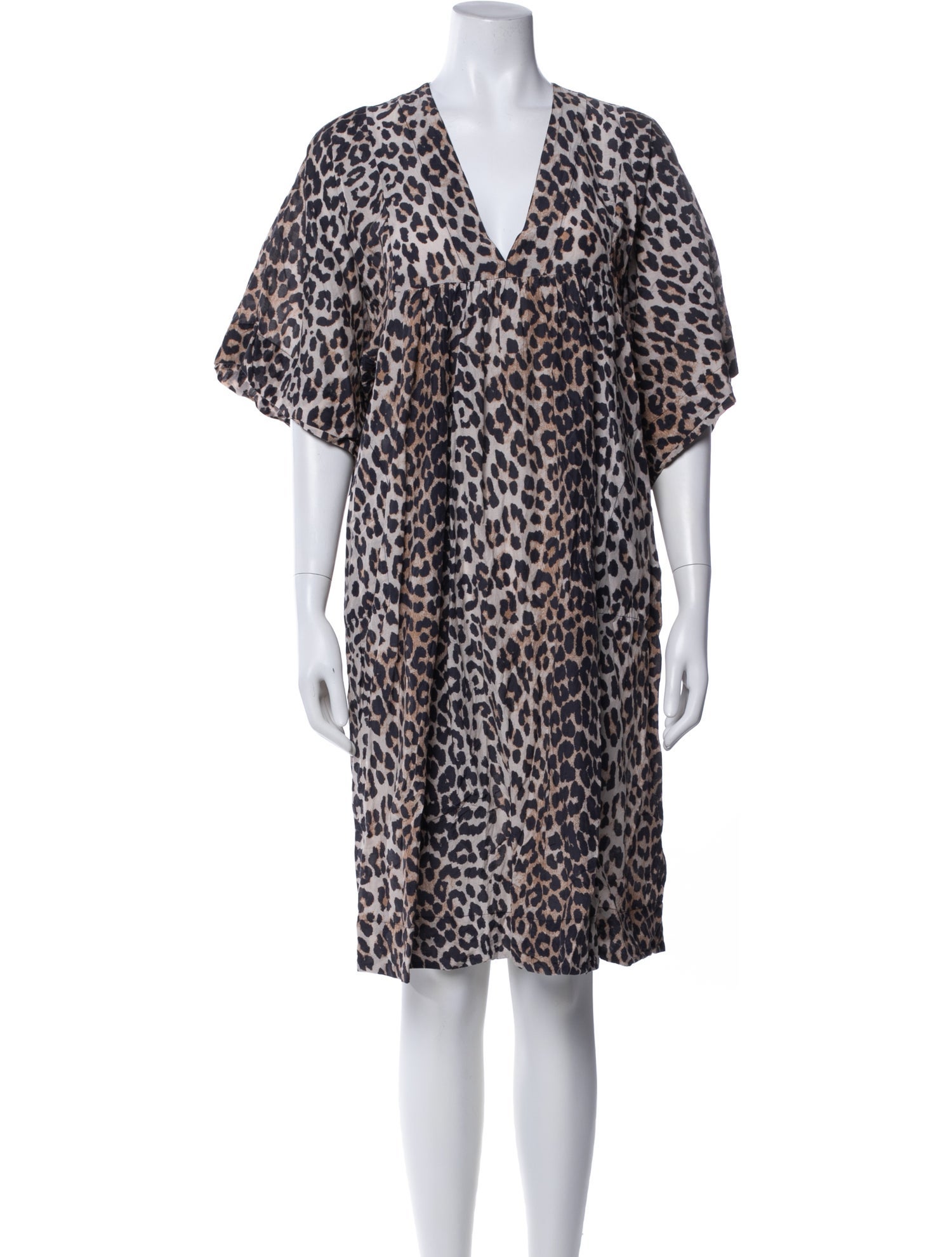 Ganni Animal Print Knee-Length Dress