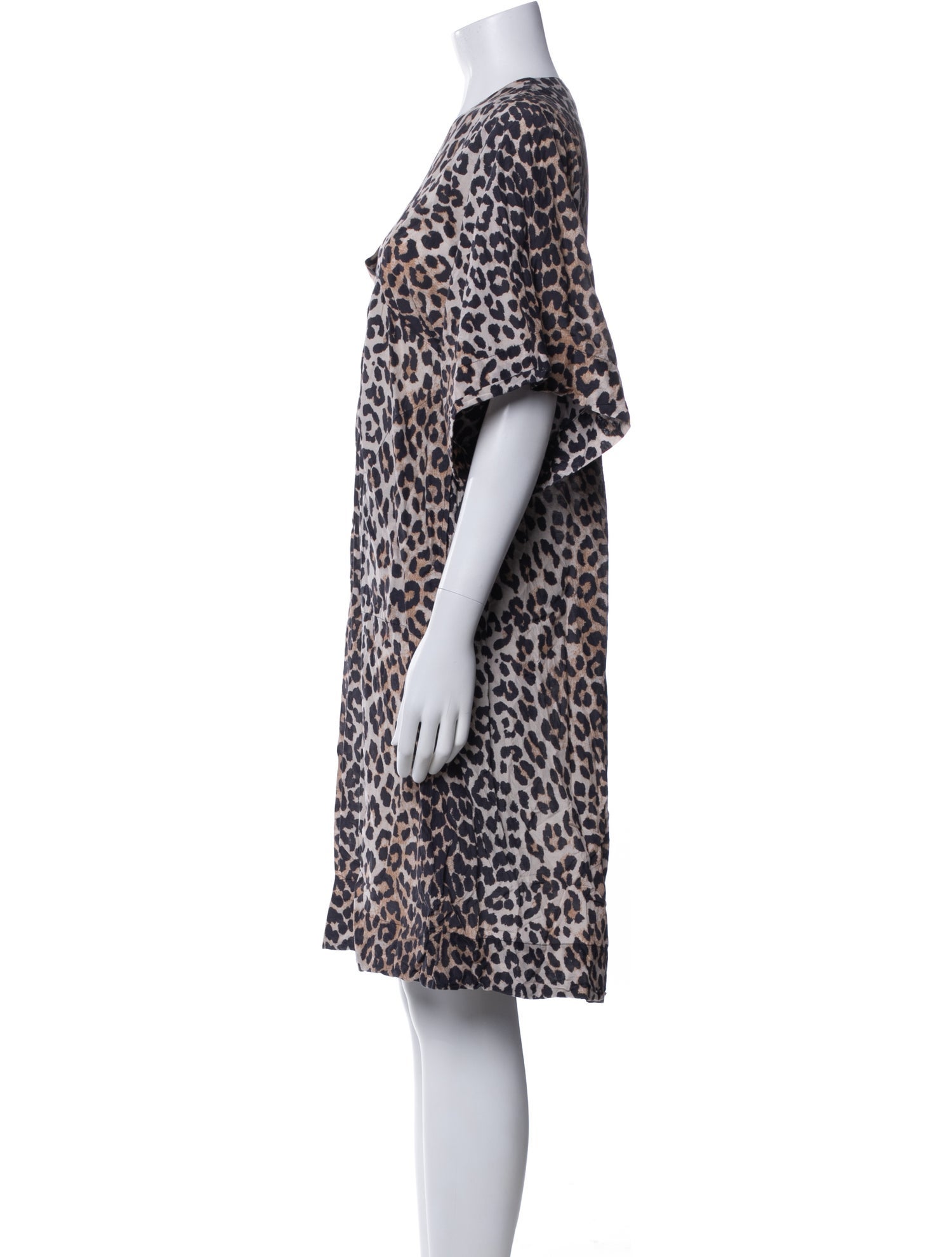 Ganni Animal Print Knee-Length Dress