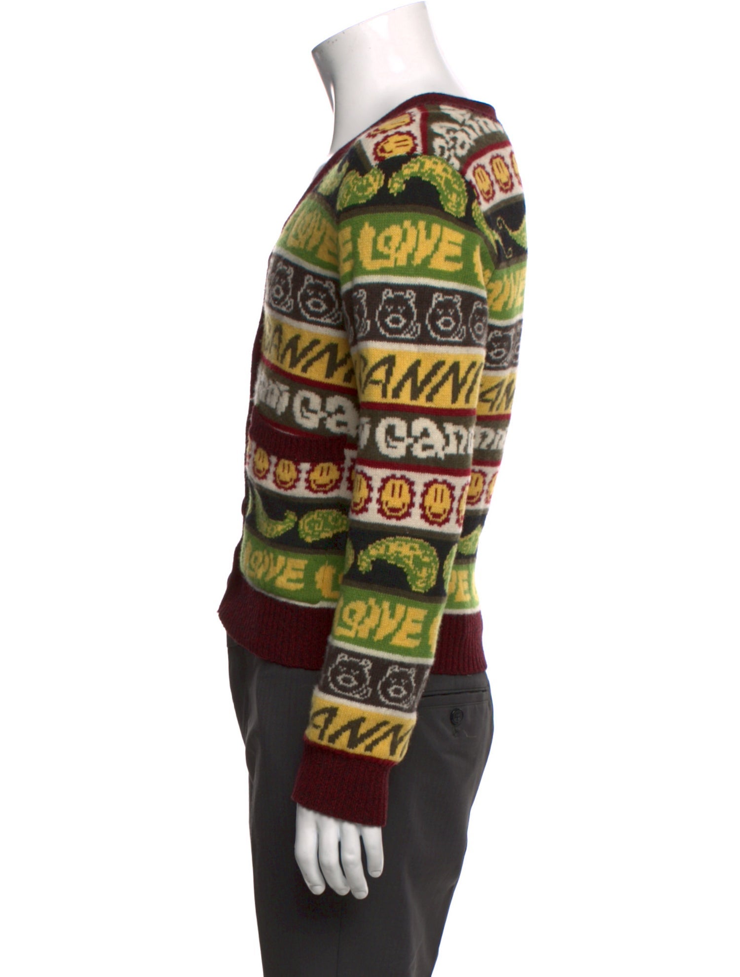 Ganni Wool Printed Cardigan