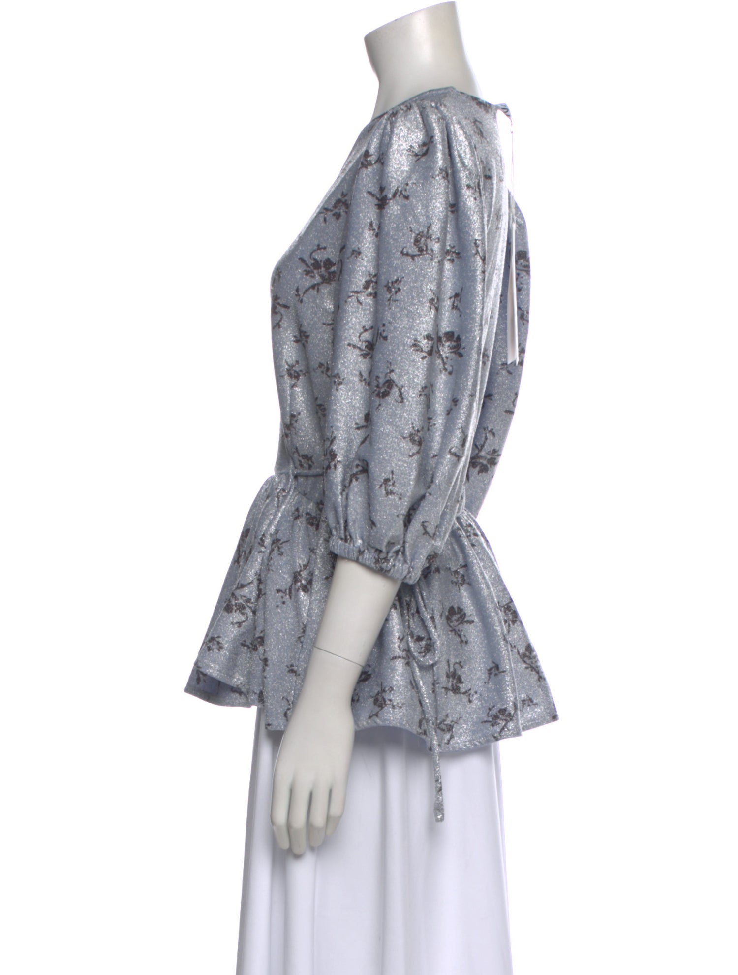 Ganni Floral Print V-Neck Blouse