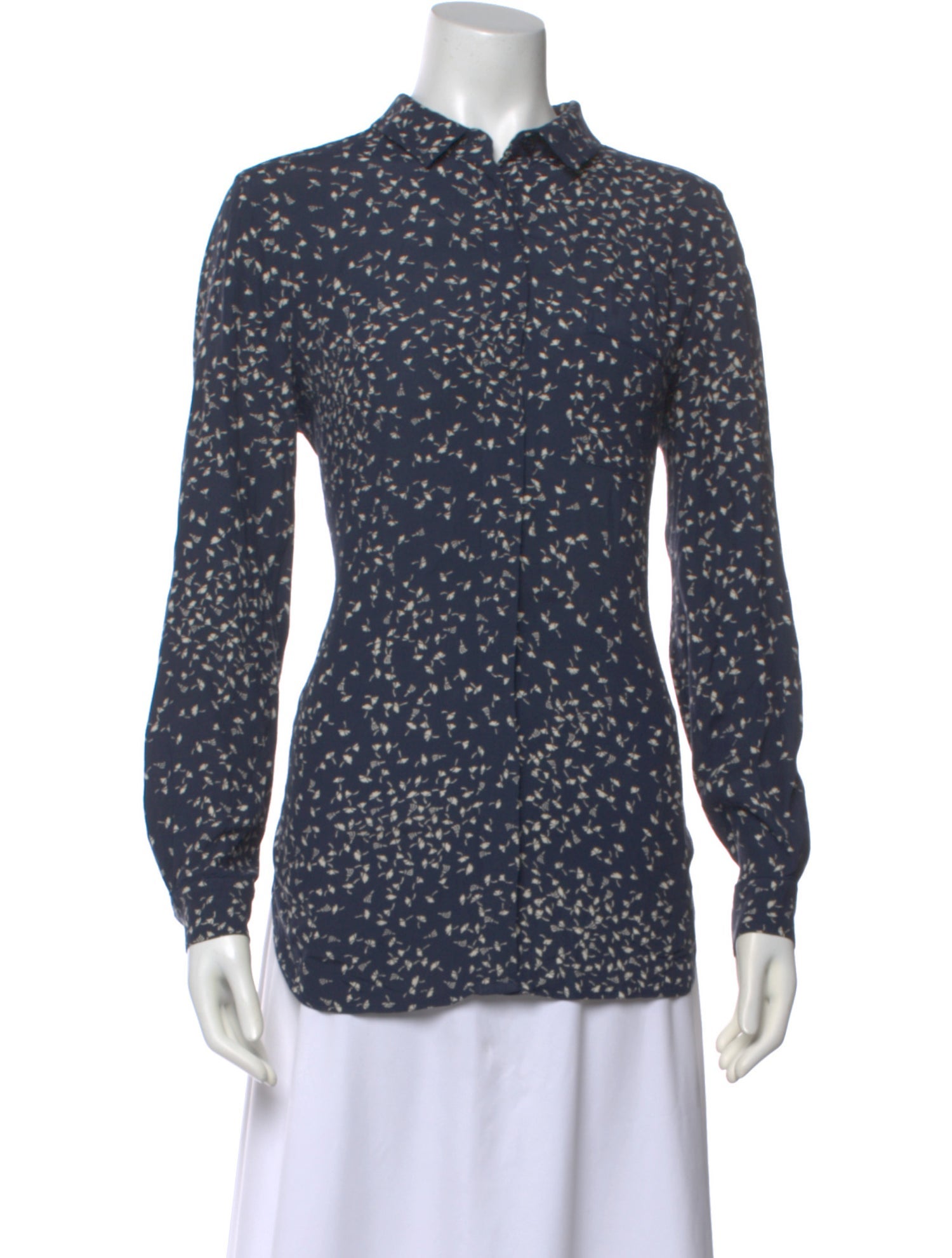 Ganni Patterned Long Sleeve Blouse