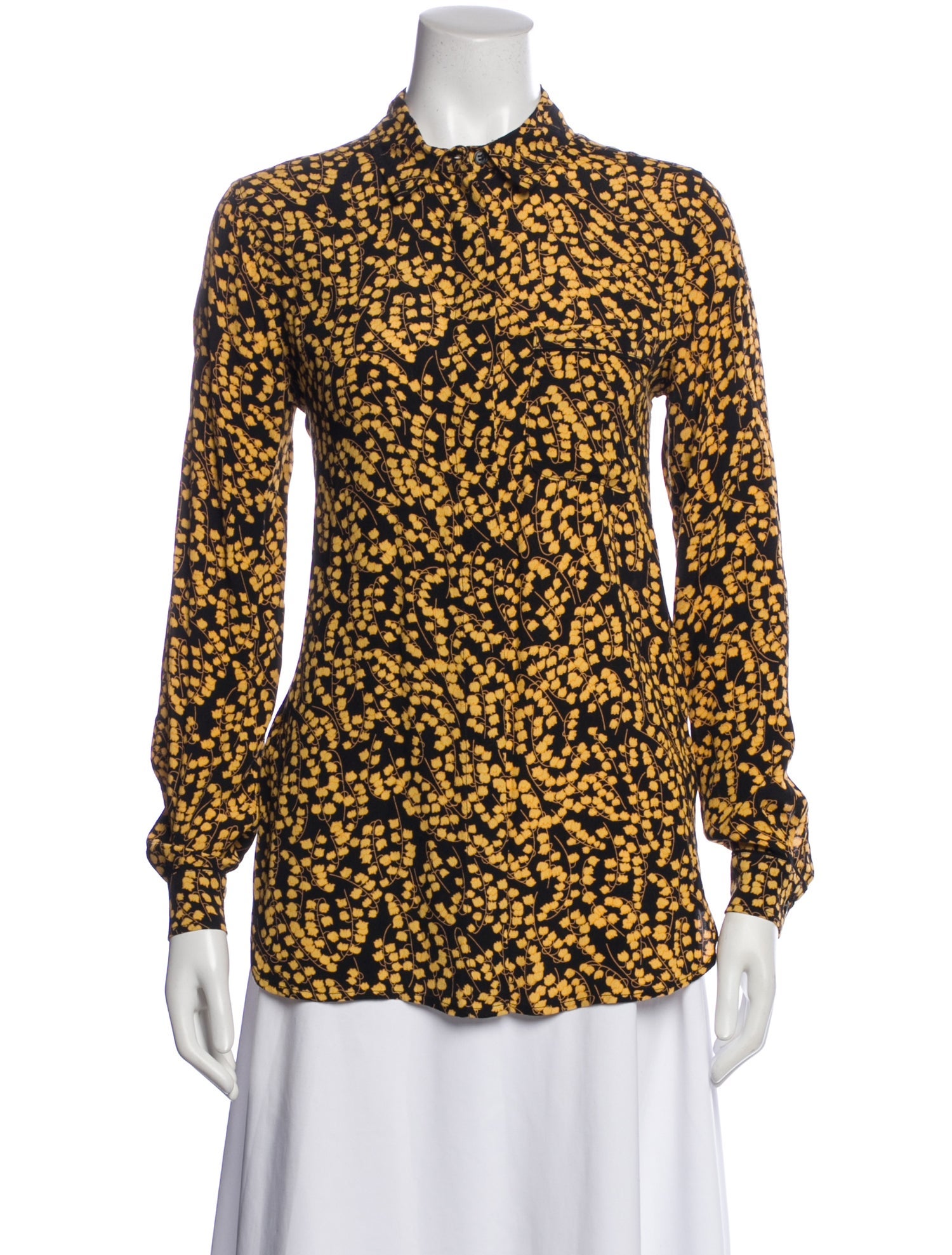 Ganni Floral Print Long Sleeve Blouse