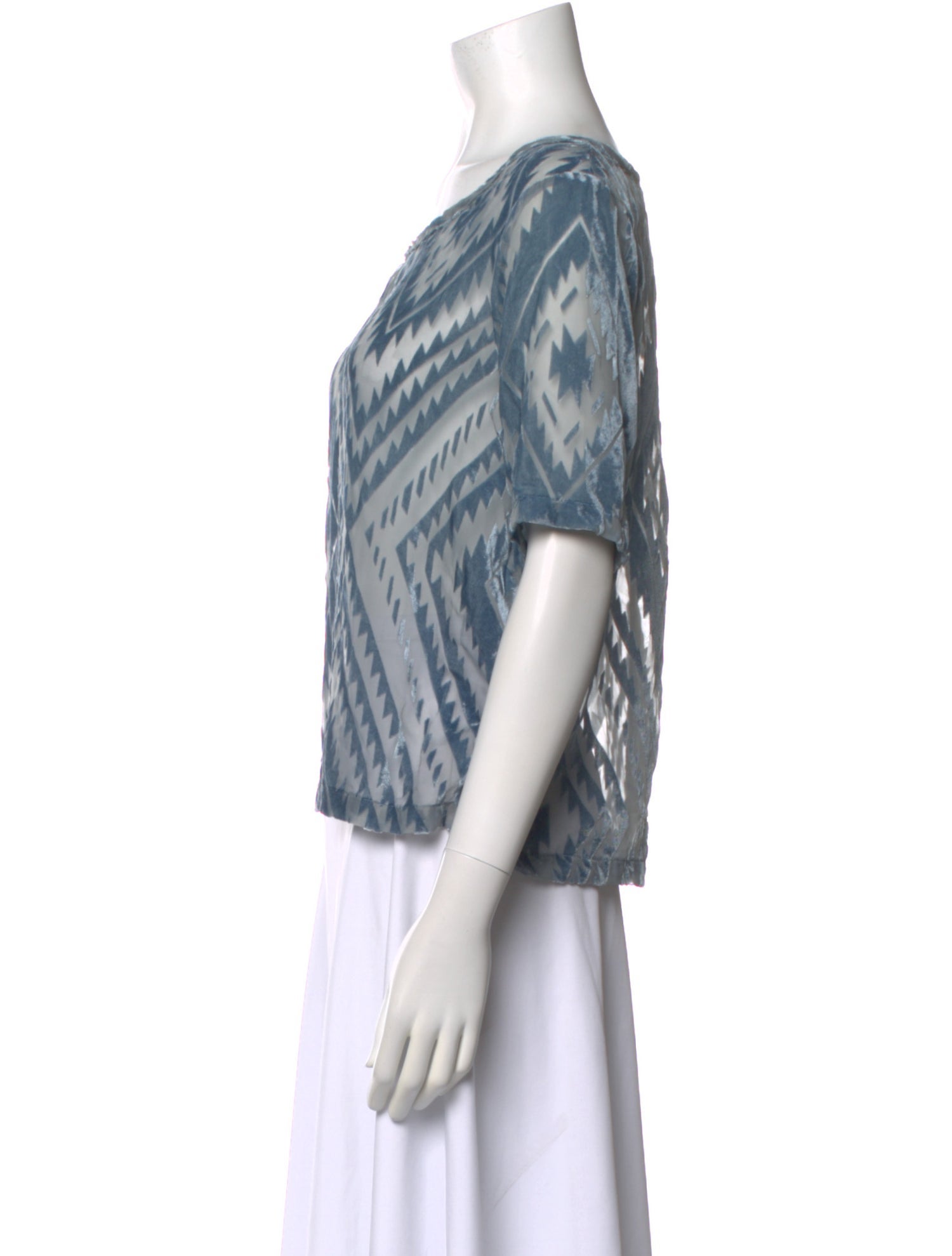 Ganni Patterned Crew Neck Top