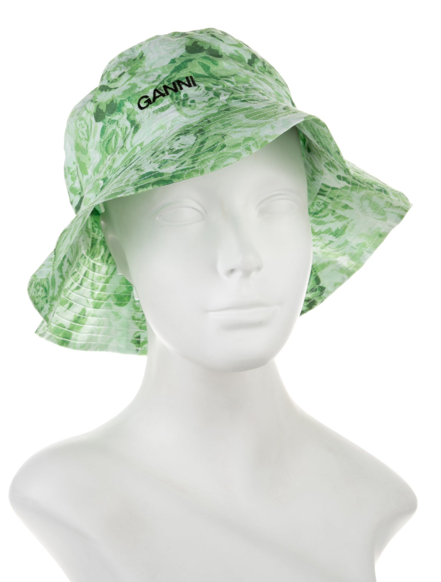 Ganni Floral Printed Bucket Hat - Green Hats, Accessories  display picture 2