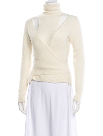 Pre-owned Ganni Alpaca Turtleneck Sweater In Neutral