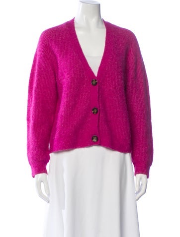 Pre-owned Ganni V-neck Sweater In Pink
