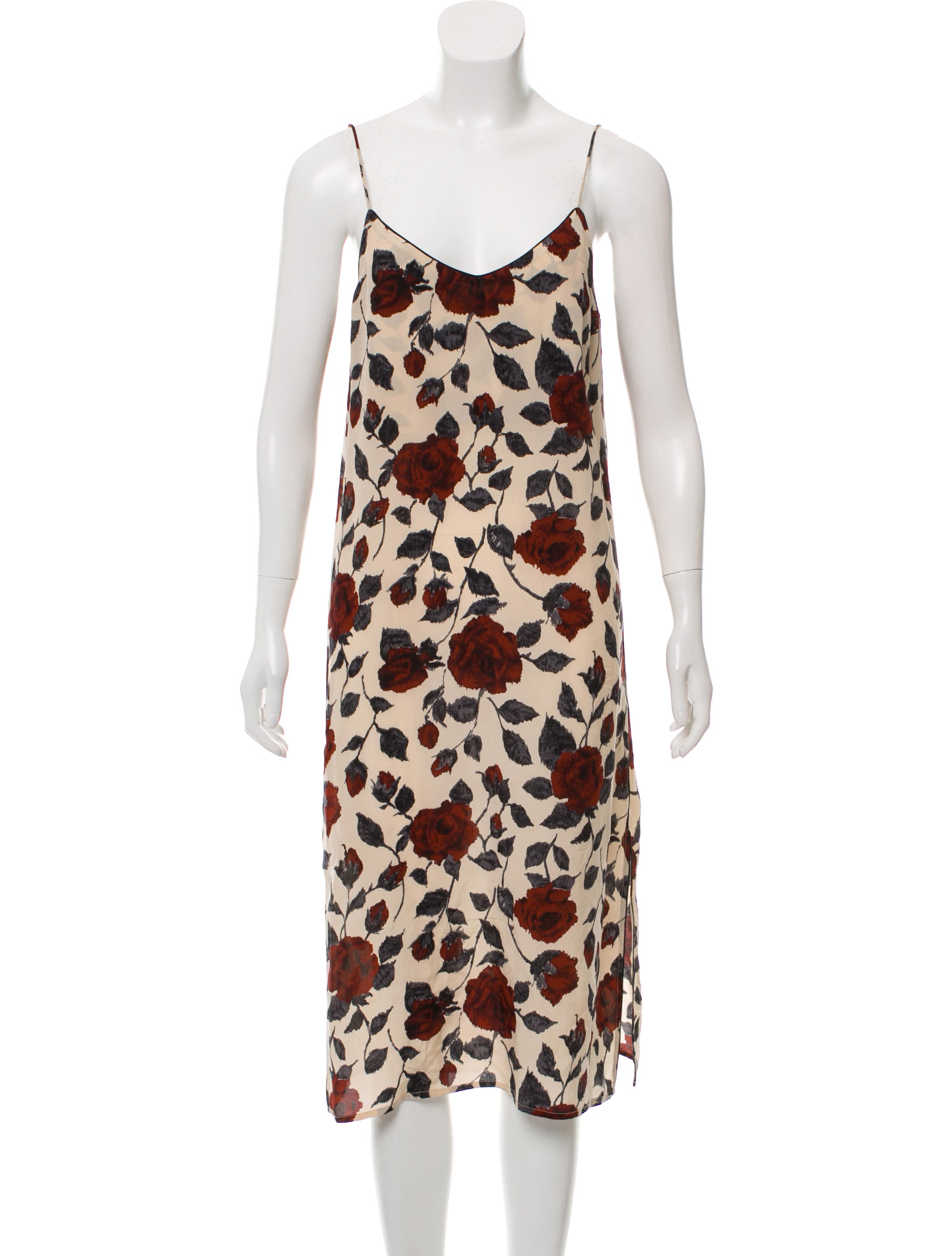 ganni floral slip dress