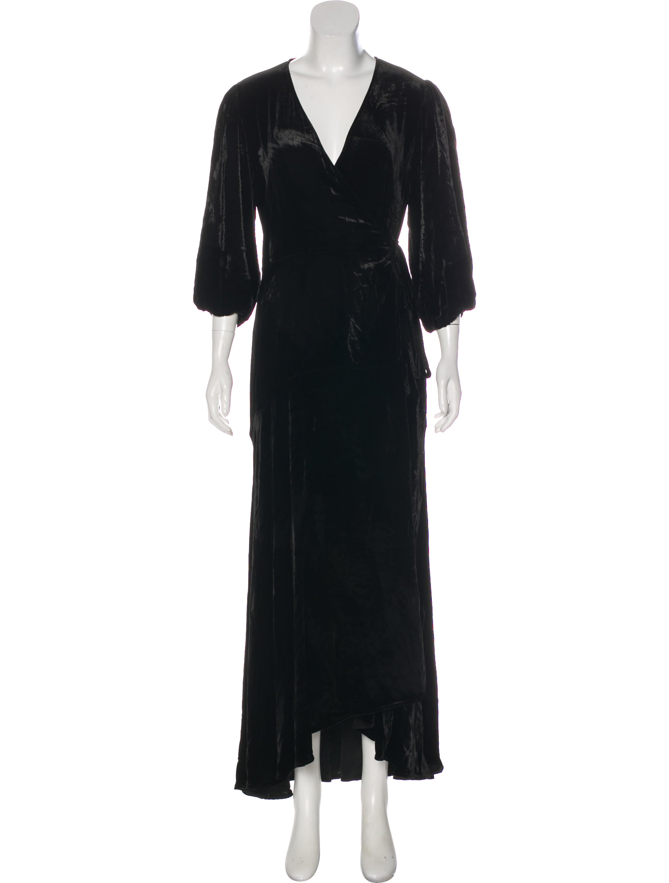 ganni velvet wrap dress