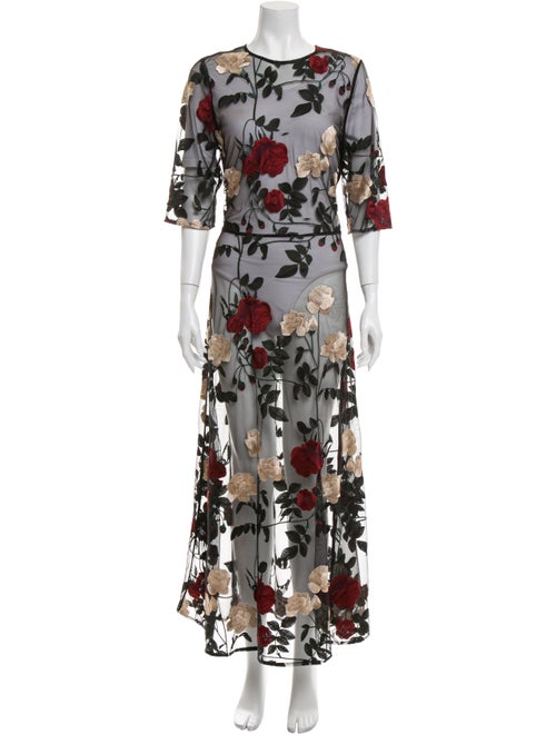 Ganni Floral Print Long Dress