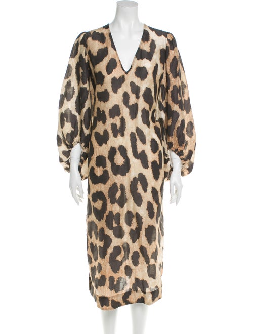 Ganni Animal Print Long Dress