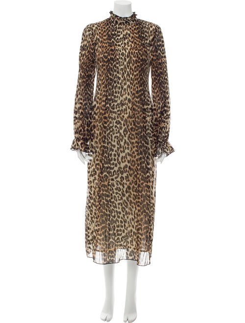 Ganni Animal Print Long Dress