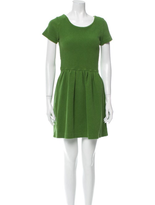 Ganni Scoop Neck Mini Dress Green