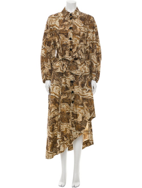 Ganni Animal Print Midi Length Dress