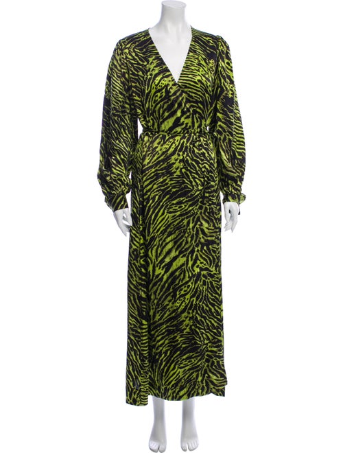 Ganni Silk Long Dress Black