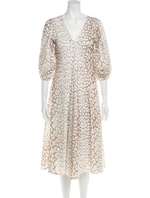 Ganni Animal Print Midi Length Dress