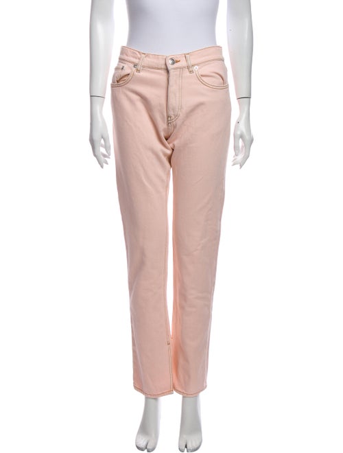 Ganni Mid-Rise Straight Leg Jeans w/ Tags Pink
