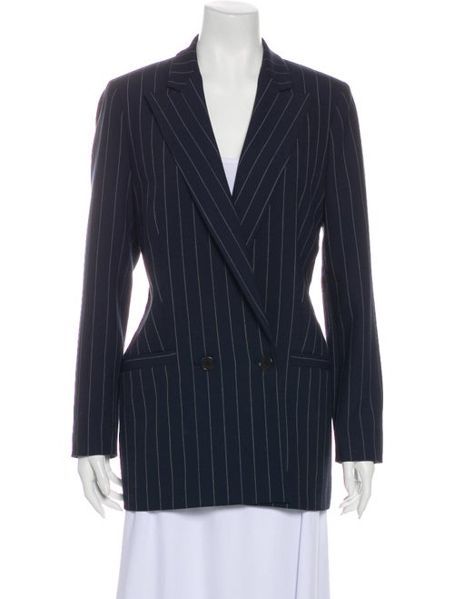 Ganni Striped Blazer Blue