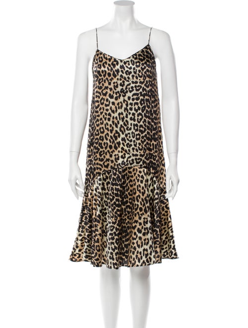 Ganni Silk Knee-Length Dress