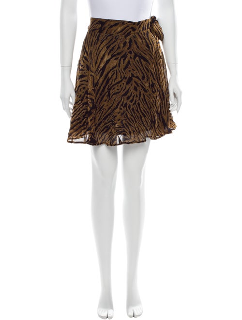 Ganni Animal Print Mini Skirt Brown