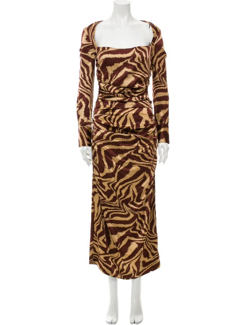 Ganni Animal Print Long Dress