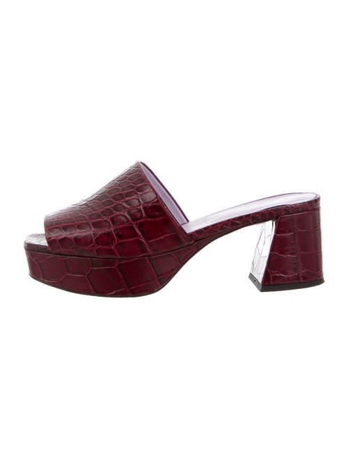 Ganni Embossed Leather Slides
