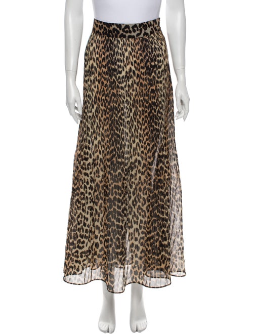 Ganni Animal Print Midi Length Skirt