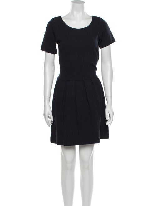 Ganni Scoop Neck Mini Dress Blue