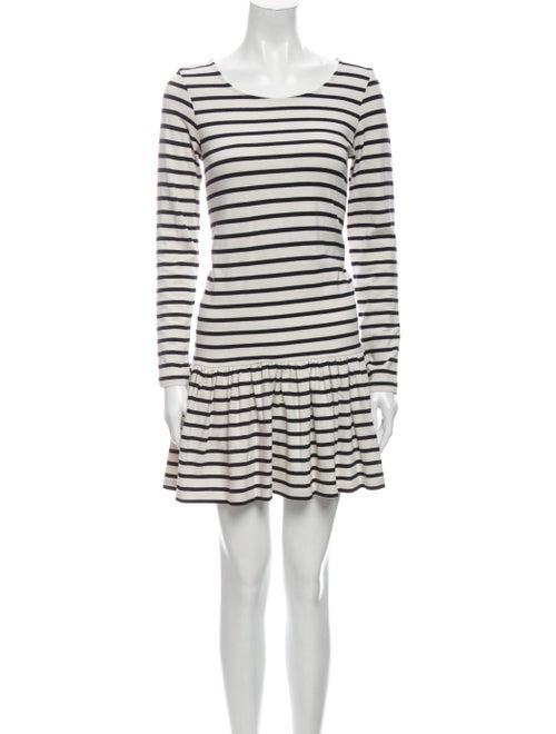 Ganni Striped Mini Dress White