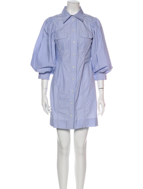 Ganni Striped Mini Dress Blue